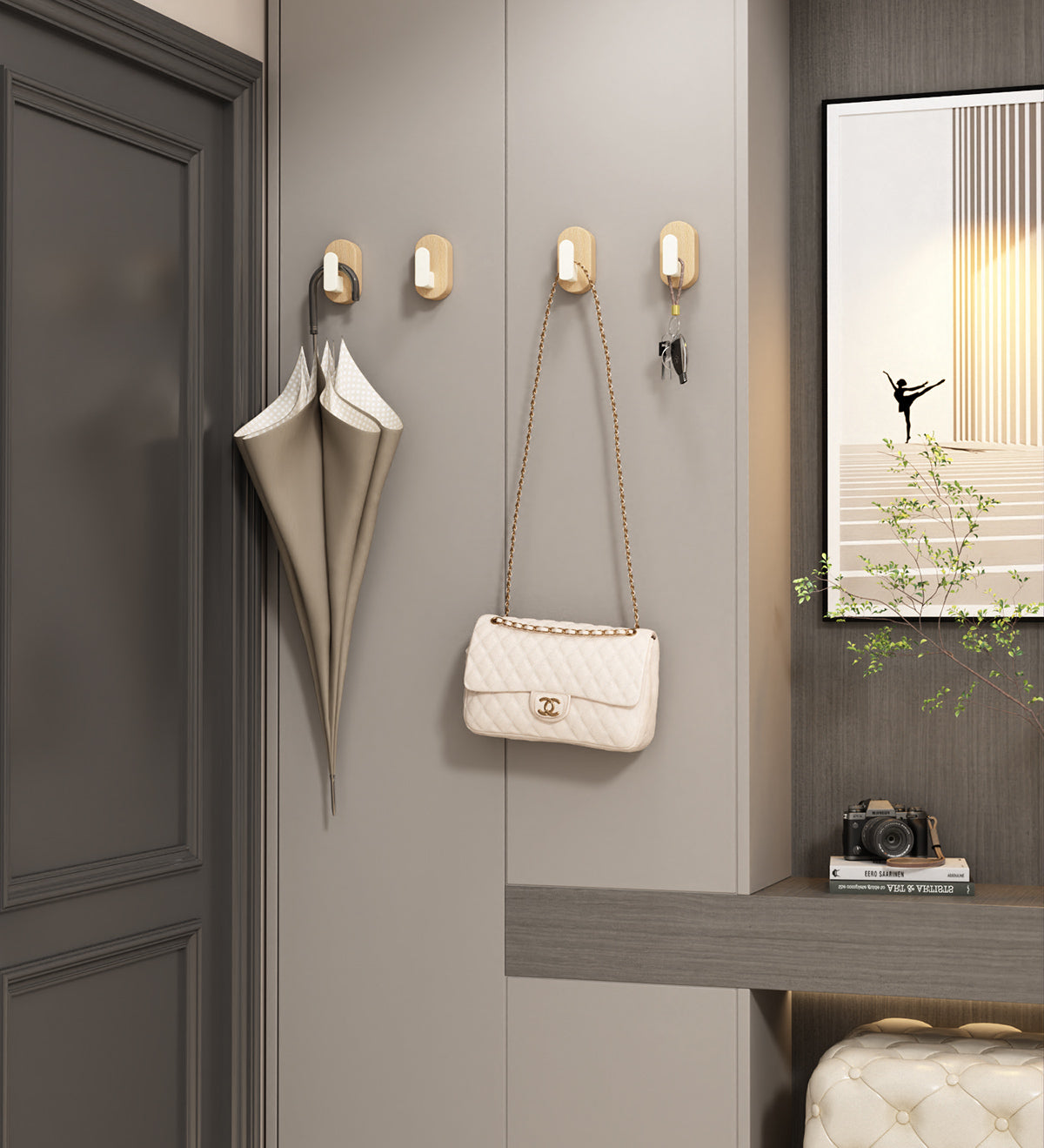 Wood Style Single Hook