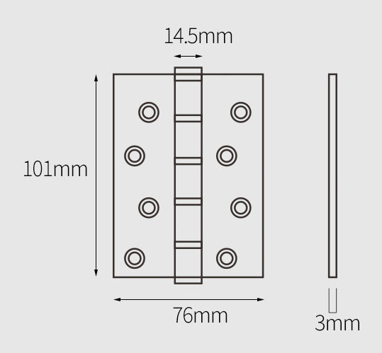 Steel Residential Square Corner Hinge